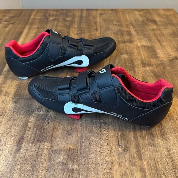 Peloton Cycling Shoes w/Delta Cleats Hook-And-Latch Closure Black Red Size EU 48 - Picture 8 of 10